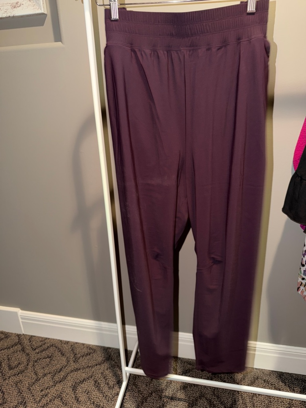 Women's Stretch Elastic Waist Plum Pants
